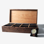 Black Walnut and Oak Watch Box - 8 Watch Compartments