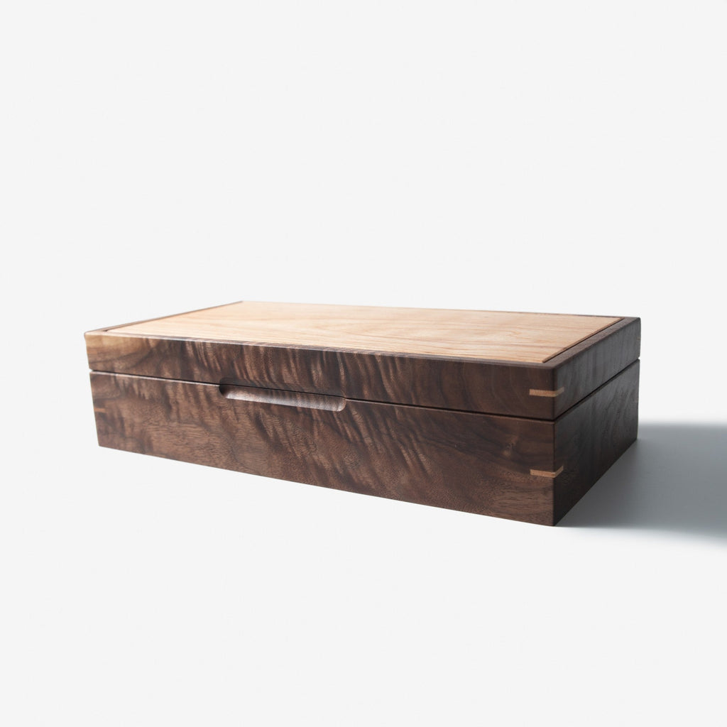 Black Walnut and Oak Watch Box - 8 Watch Compartments