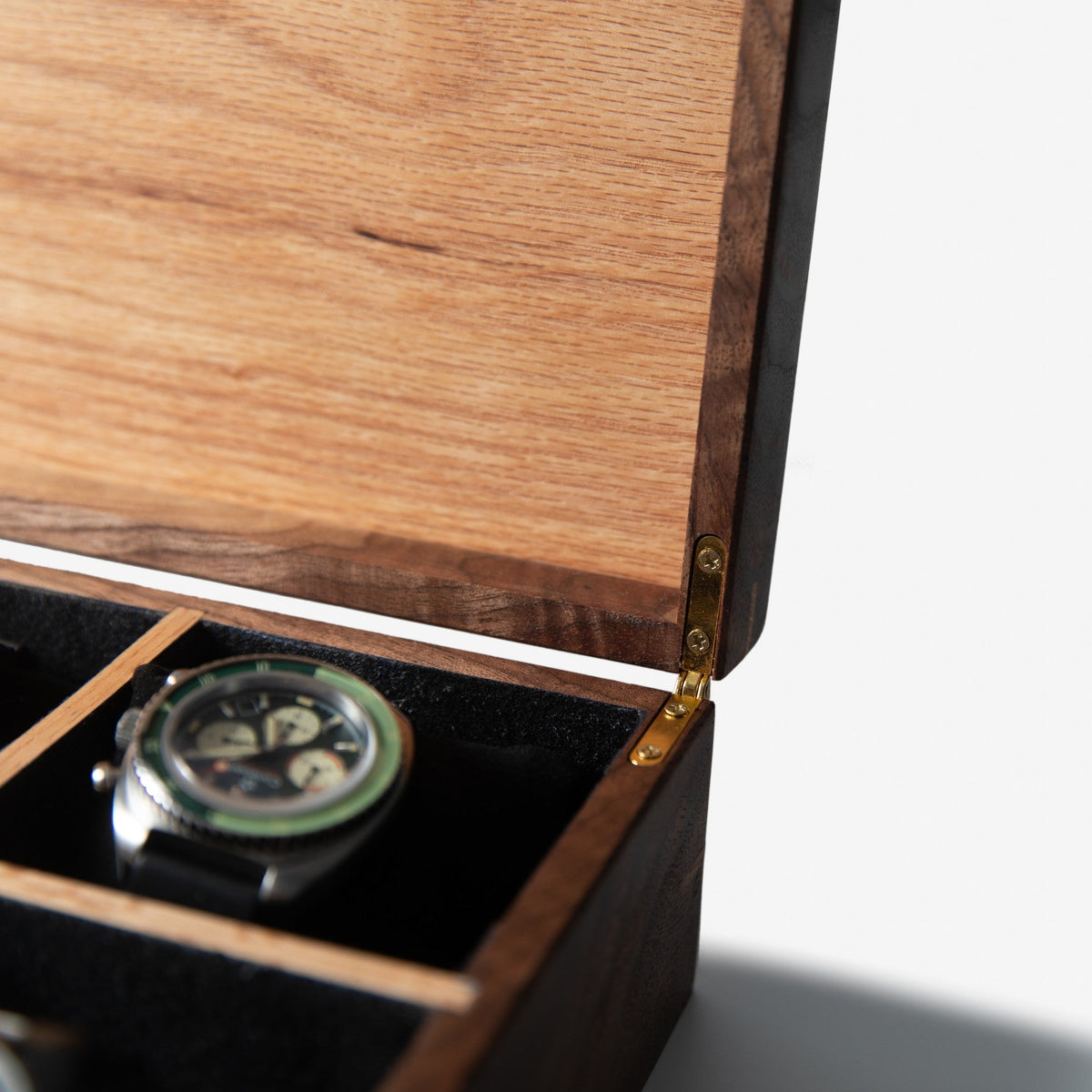 Black Walnut and Oak Watch Box - 8 Watch Compartments
