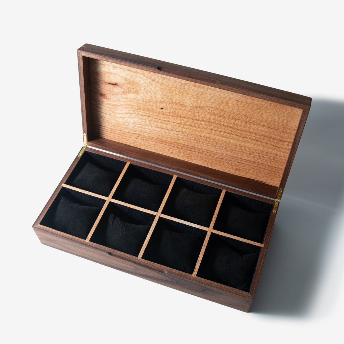 Black Walnut and Oak Watch Box - 8 Watch Compartments