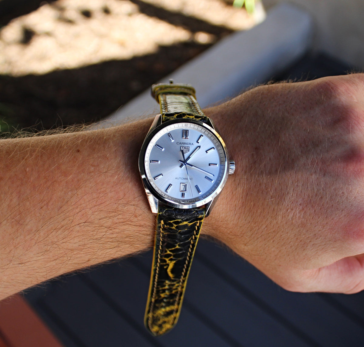Bumblebee Bespoke Ostrich Shin Leather Watch Strap 20mm