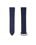 Marine Blue Deployant Clasp Quick Release Rubber Sailcloth Strap 22mm