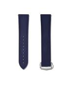Marine Blue Deployant Clasp Quick Release Rubber Sailcloth Strap 18mm