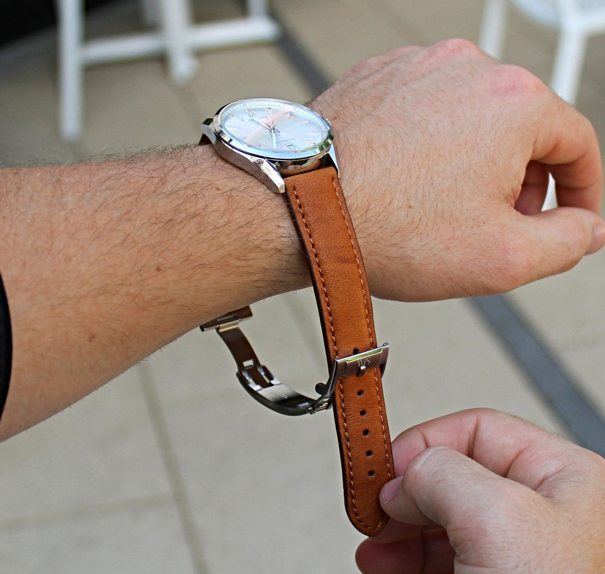 Woodland Brown Italian Calf Leather Watch Strap 22mm