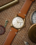 Woodland Brown Stitched Italian Leather Watch Strap 20mm