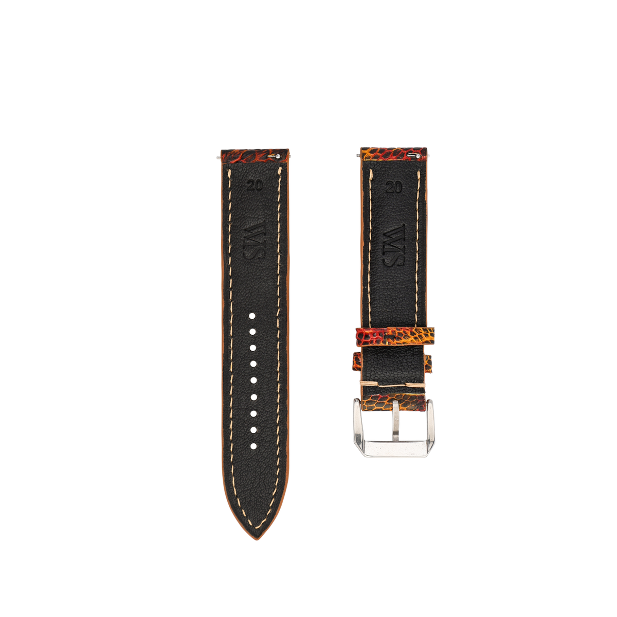 Ember Patina Bespoke Ostrich Shin Leather Watch Strap 20mm