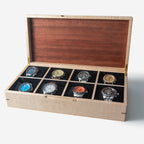 Curly Maple and Sapele Mahogany Watch Box - 8 Watch Compartments