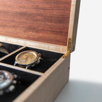 Curly Maple and Sapele Mahogany Watch Box - 8 Watch Compartments