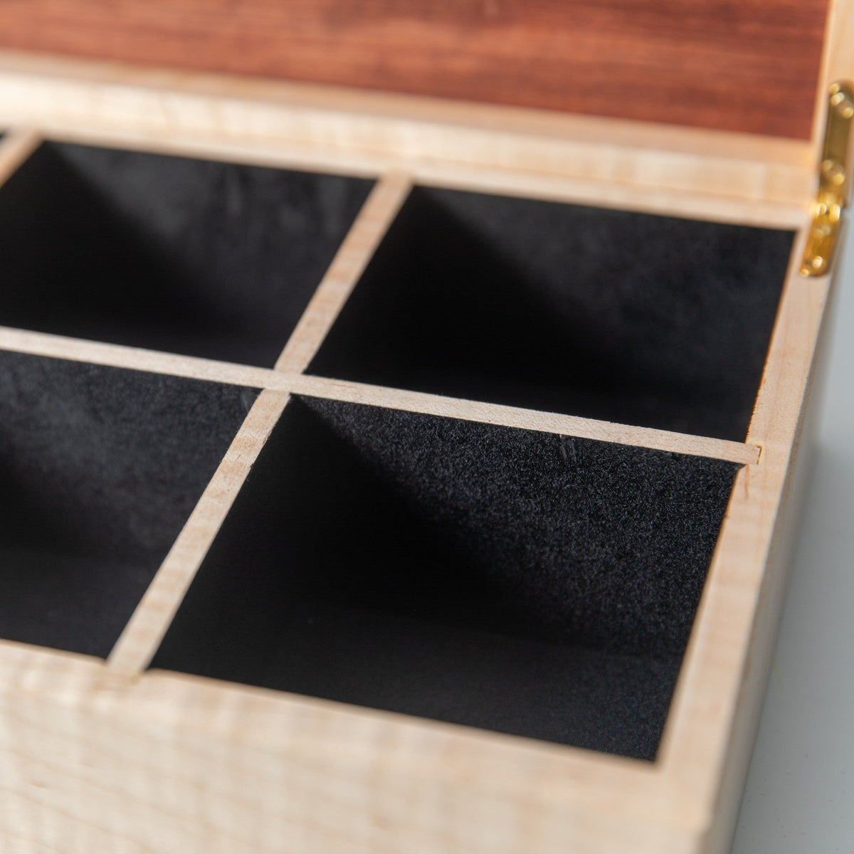 Curly Maple and Sapele Mahogany Watch Box - 8 Watch Compartments