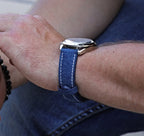 Denim Blue Jean Leather Watch Strap 23mm