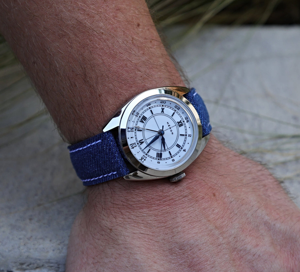 Denim Blue Jean Leather Watch Strap 23mm