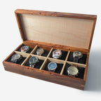 Desert Mesquite and Curly Maple Watch Box - 8 Watch Compartments