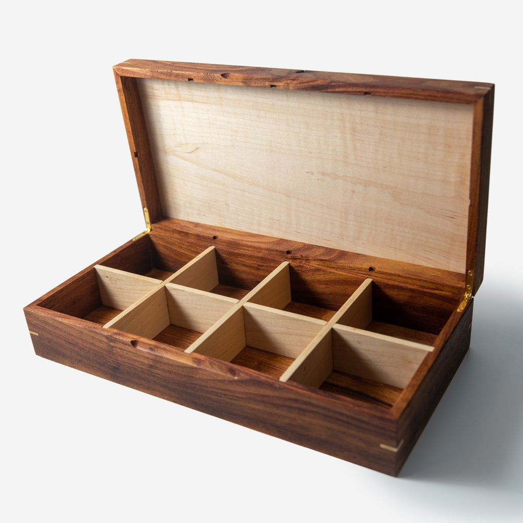 Desert Mesquite and Curly Maple Watch Box - 8 Watch Compartments