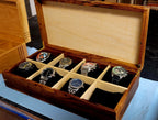 Desert Mesquite and Curly Maple Watch Box - 8 Watch Compartments