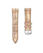 Desert Vein White Alligator Leather Watch Strap 22mm