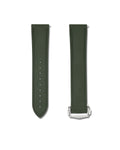 Forest Green Deployant Clasp Quick Release Rubber Sailcloth Strap 21mm