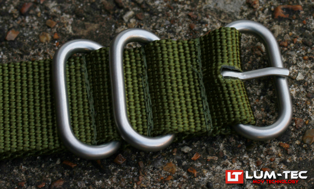 LÜM-TEC Green Nylon Military Style Strap SS Hardware 22mm and 24mm