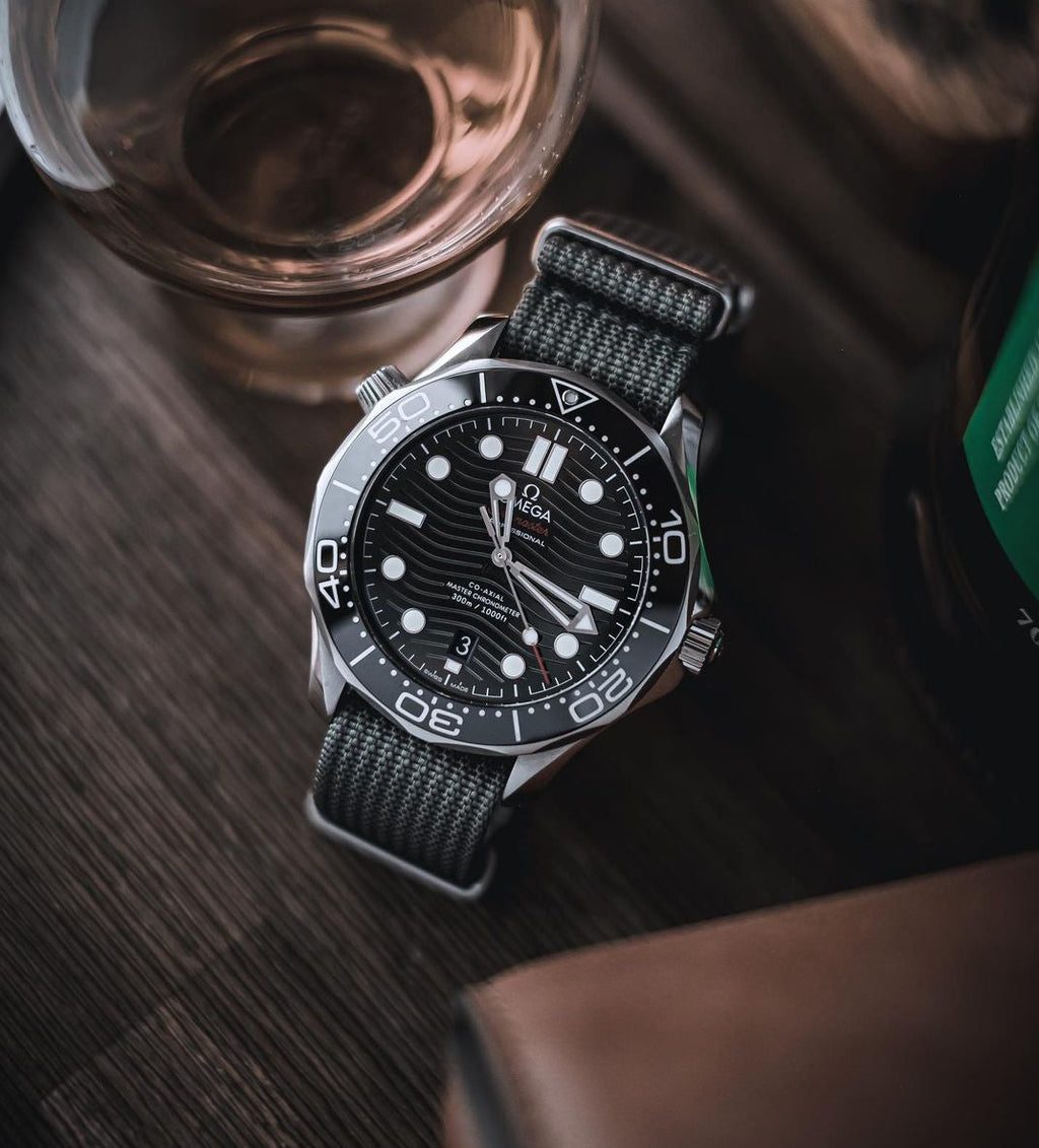 Charcoal Grey Woven Nylon Strap 22mm