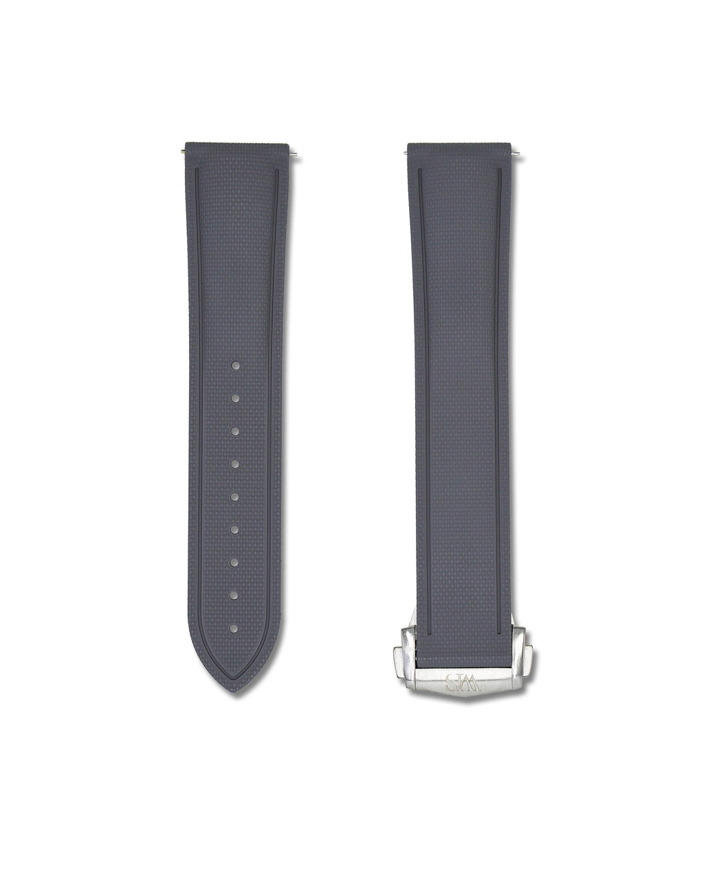 Slate Grey Deployant Clasp Quick Release Rubber Sailcloth Strap 23mm