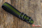 LÜM-TEC Black with Green Striped Military Strap