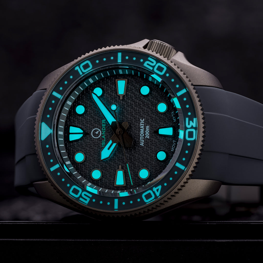 Islander Sands Point Titanium Diver with Grey Whale Tail Dial #ISL-259