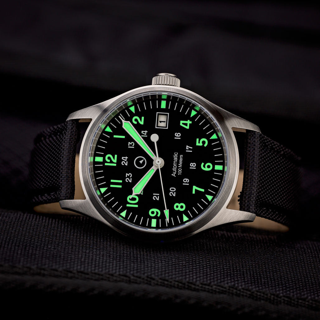 Islander Mitchel Automatic Field Watch with Nylon Weave Strap and an AR Sapphire Crystal #ISL-41