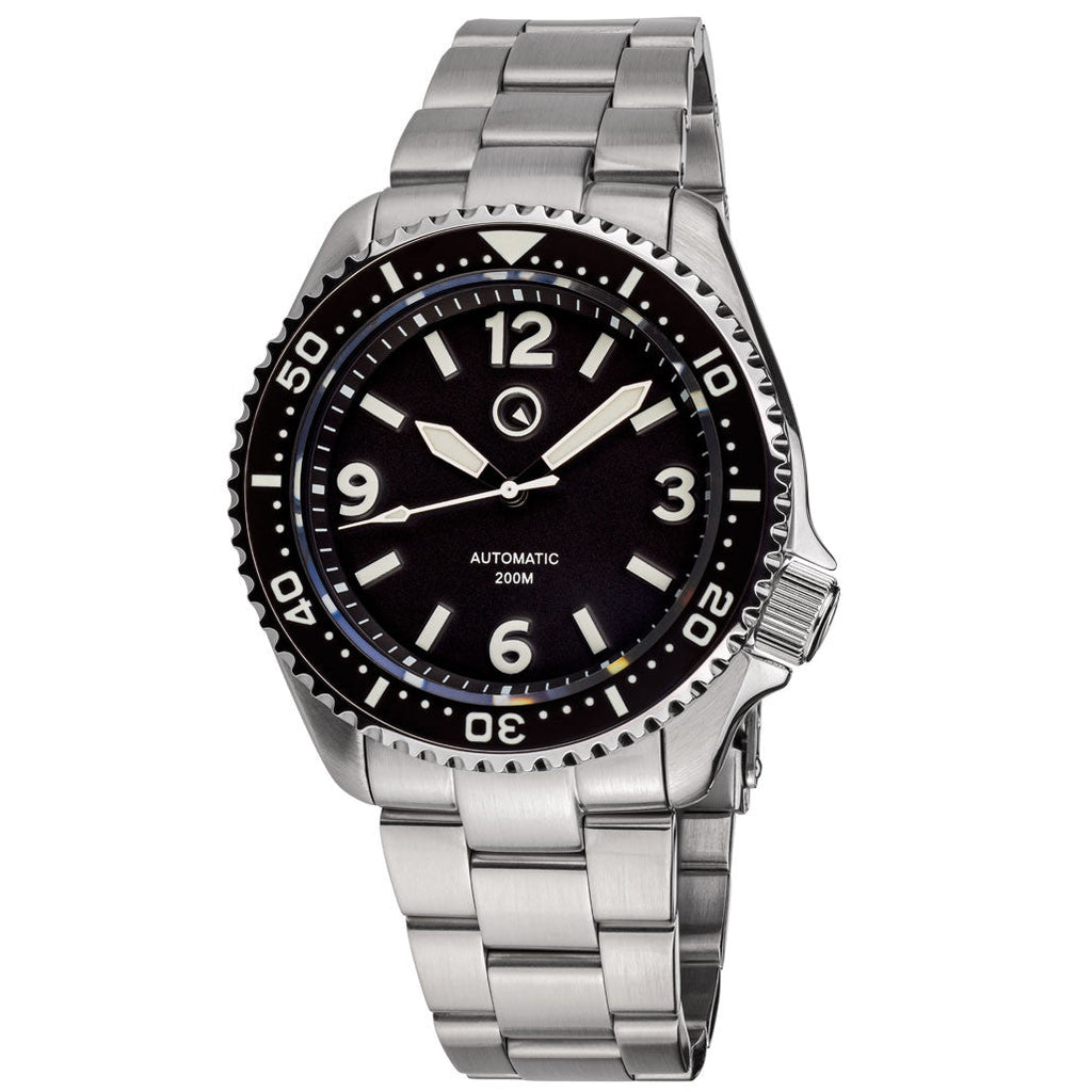Islander Pilot-Style Dial Automatic Dive Watch with Bracelet, AR Sapphire Crystal, and Luminous Ceramic Bezel Insert #ISL-91