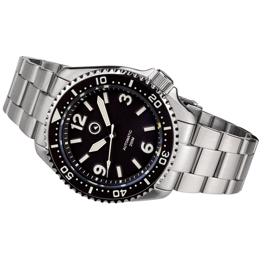Islander Pilot-Style Dial Automatic Dive Watch with Bracelet, AR Sapphire Crystal, and Luminous Ceramic Bezel Insert #ISL-91