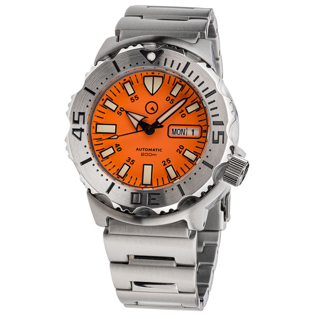 Islander Orange Dial Automatic Dive Watch with AR Double Dome Sapphire Crystal, and 120-click Bezel ISL-94