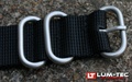 LÜM-TEC Black Nylon Military Style Strap SS Hardware 22mm and 24mm