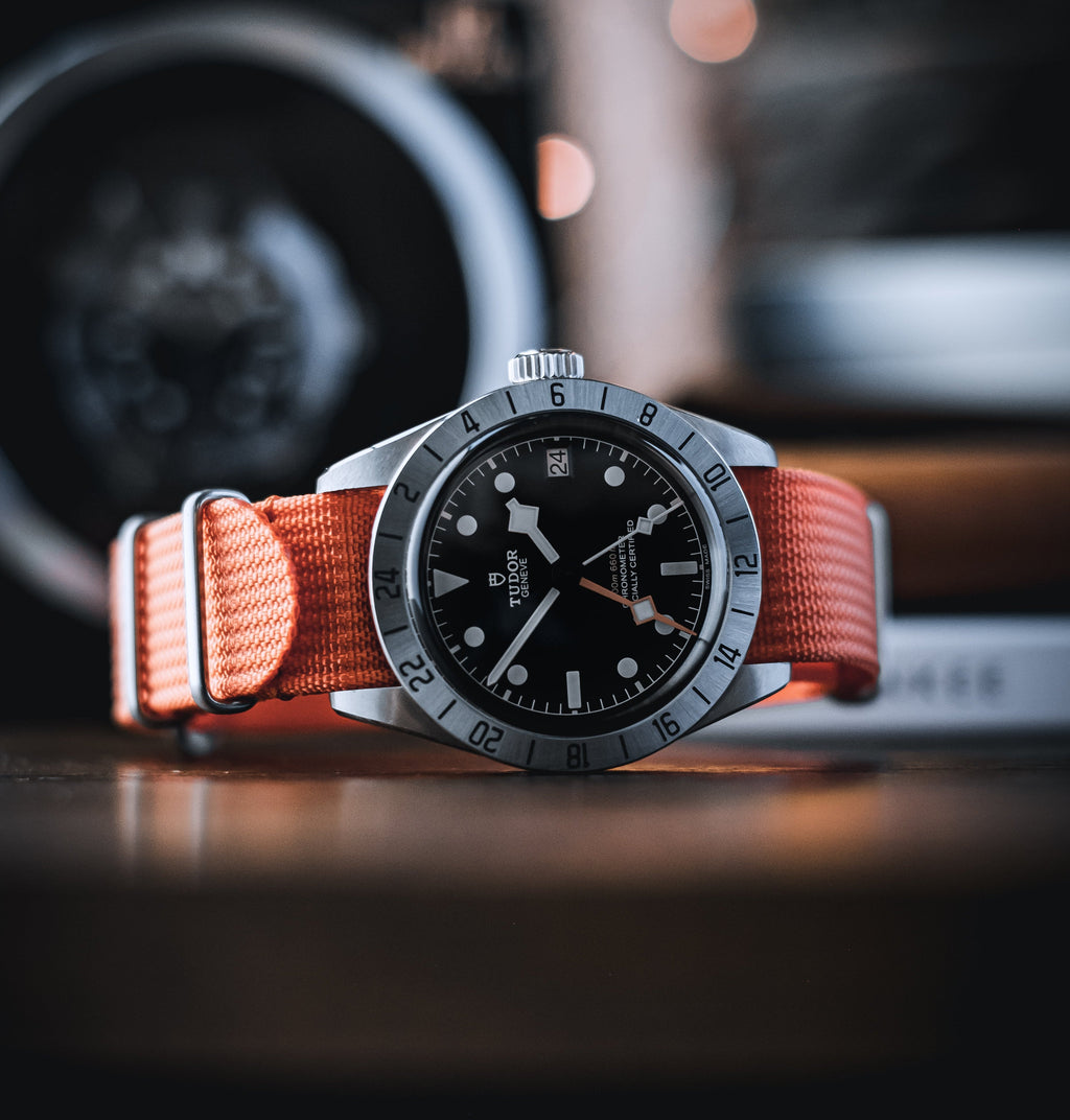 Tangerine Orange Woven Nylon Strap 22mm