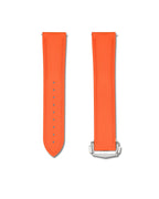 Tangerine Orange Deployant Clasp Quick Release Rubber Sailcloth Strap 19mm