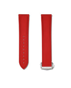 Scarlet Red Deployant Clasp Quick Release Rubber Sailcloth Strap 21mm