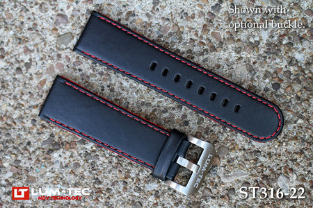 LÜM-TEC Richmond Red Stitch 22mm and 24mm