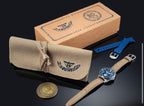 Squale Galeazzi Artiglio full presentation set with blue spare strap and medal