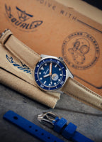 Squale Galeazzi Artiglio on its sand strap with commemorative DRASS Galeazzi packaging