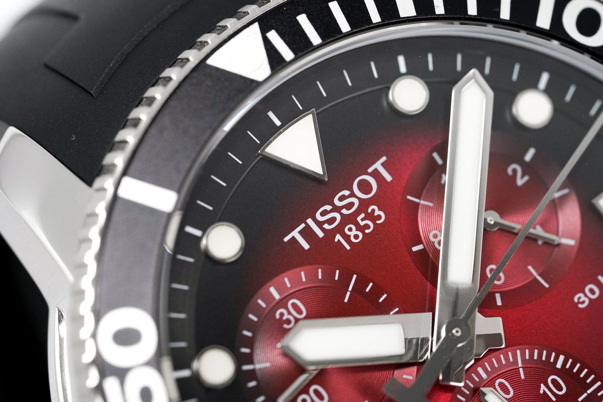Tissot Chronograph Watch Seastar 1000 Red Rubber T1204171742100
