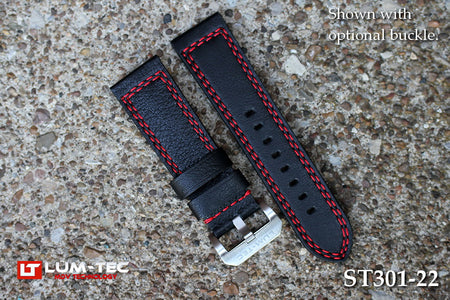 LÜM-TEC Valley View Red Stitch 22mm and 24mm
