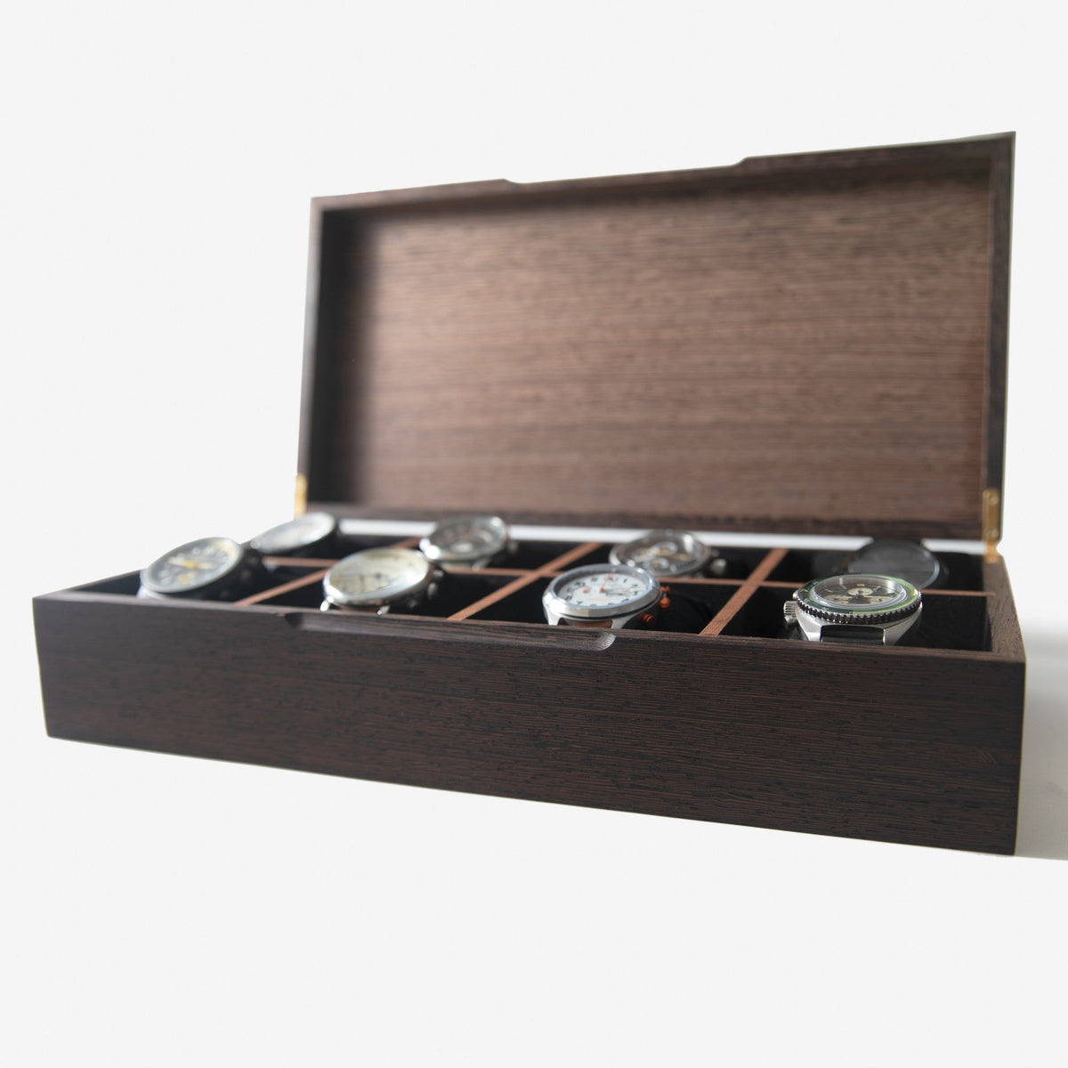 Wenge Watch Box - 8 Watch Compartments - Personalized Gift for Him